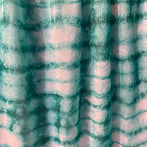 Bisou Bisou Women's Size 10 Green White Tie Dye Cold Shoulder Short Dress - Picture 10 of 16